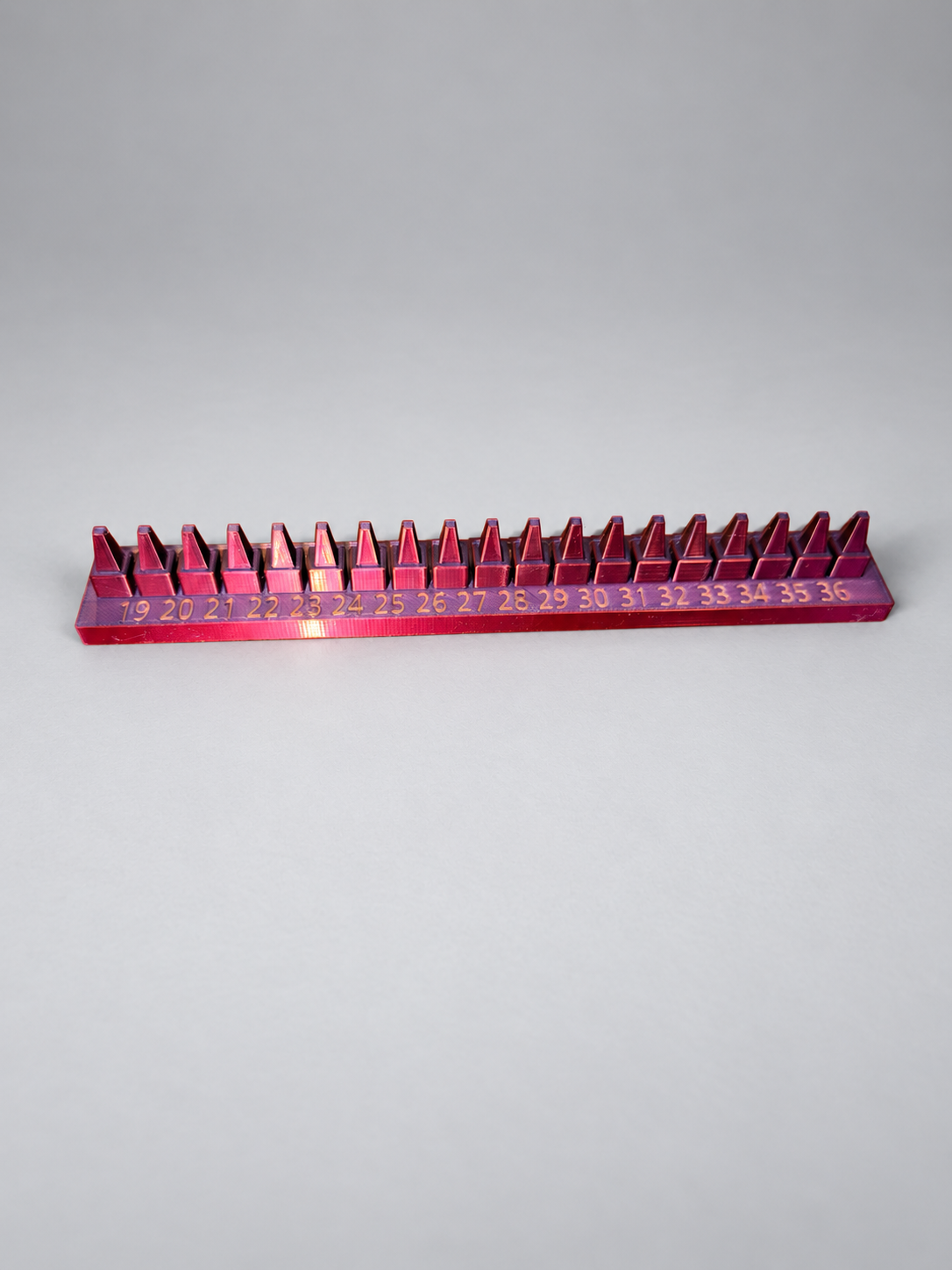 Ribbon sorter numbered 19 through 36